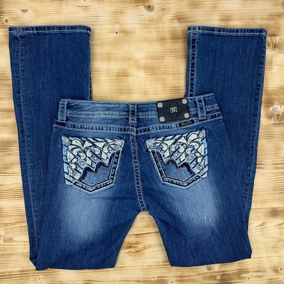 Miss Me Denim - Miss Me Embellished Relaxed Boot Cut Jeans 29 x 33